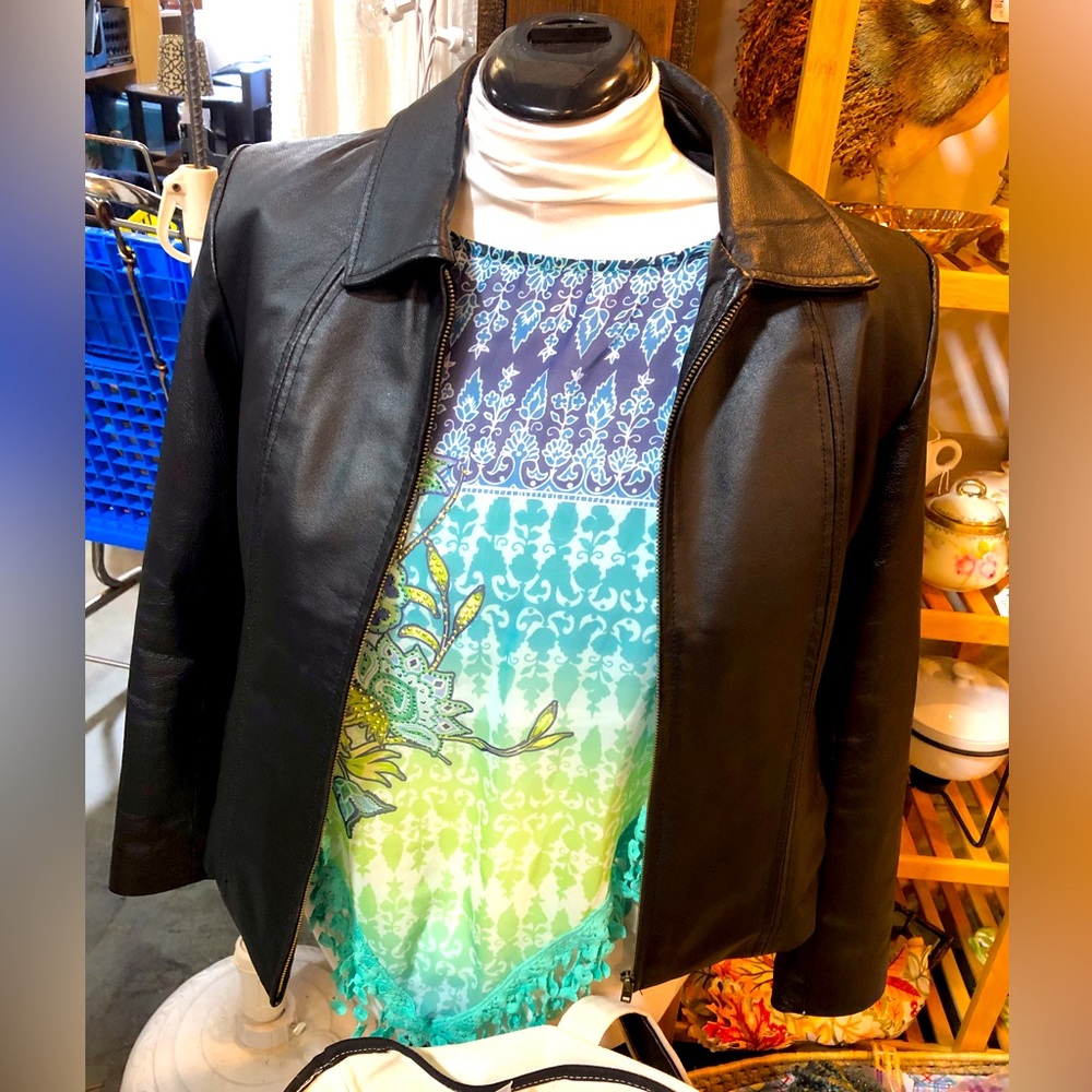 Ladies leather jacket, size L